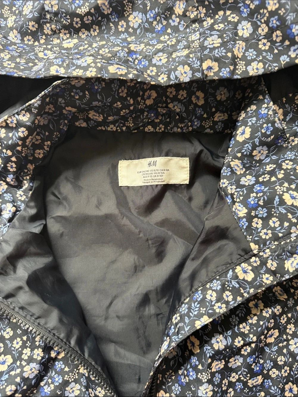 H&M Girls Flower Raincoat | Size 8-10